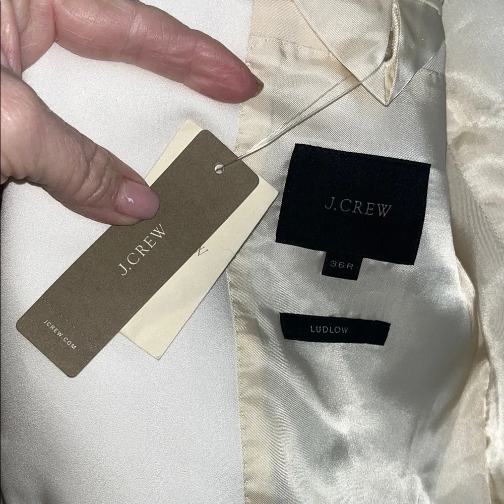 J. Crew Cream / White Tuxedo Blazer NWT 36R